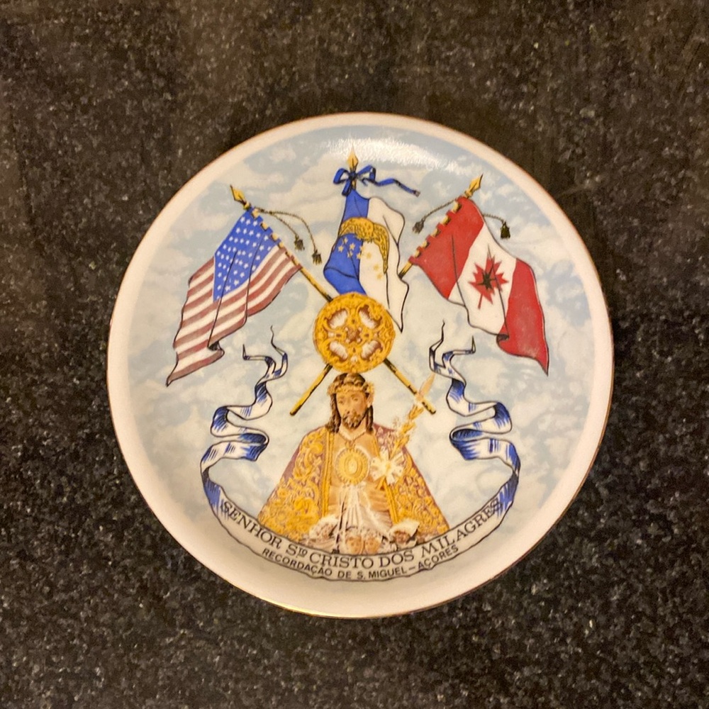 Aguicera Vintage Porcelain Plate from Portugal